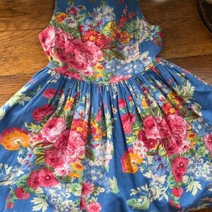 Ralph Lauren Floral Blue and Pink Kids Dress